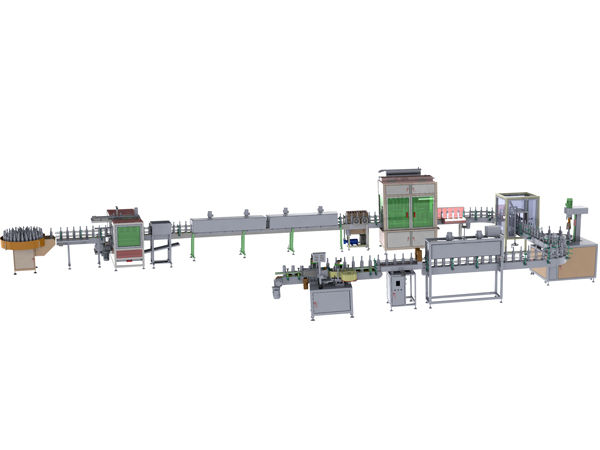 保健酒灌裝鎖蓋收縮噴碼貼標生產(chǎn)線